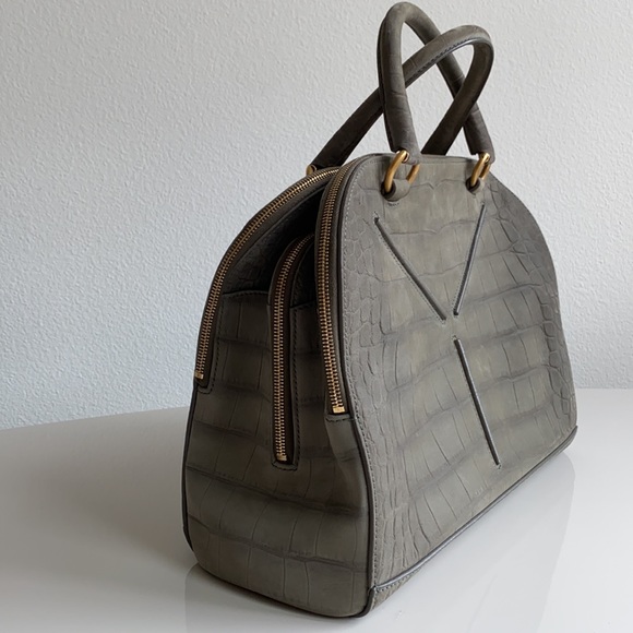 Yves Saint Laurent Crocodile Embossed Nubuck 32 Bag. - Picture 4 of 17